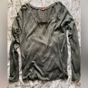 CHAN LUU DELICATE OLIVE SEQUIN SILK SWEATER
